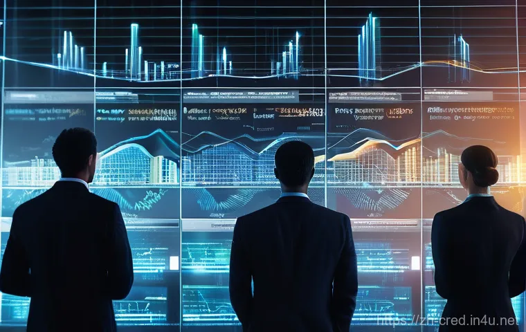 신용분석사와 리스크 관리의 중요성 - **Prompt:** A dynamic, high-tech scene illustrating the power of Big Data and AI in credit analysis....