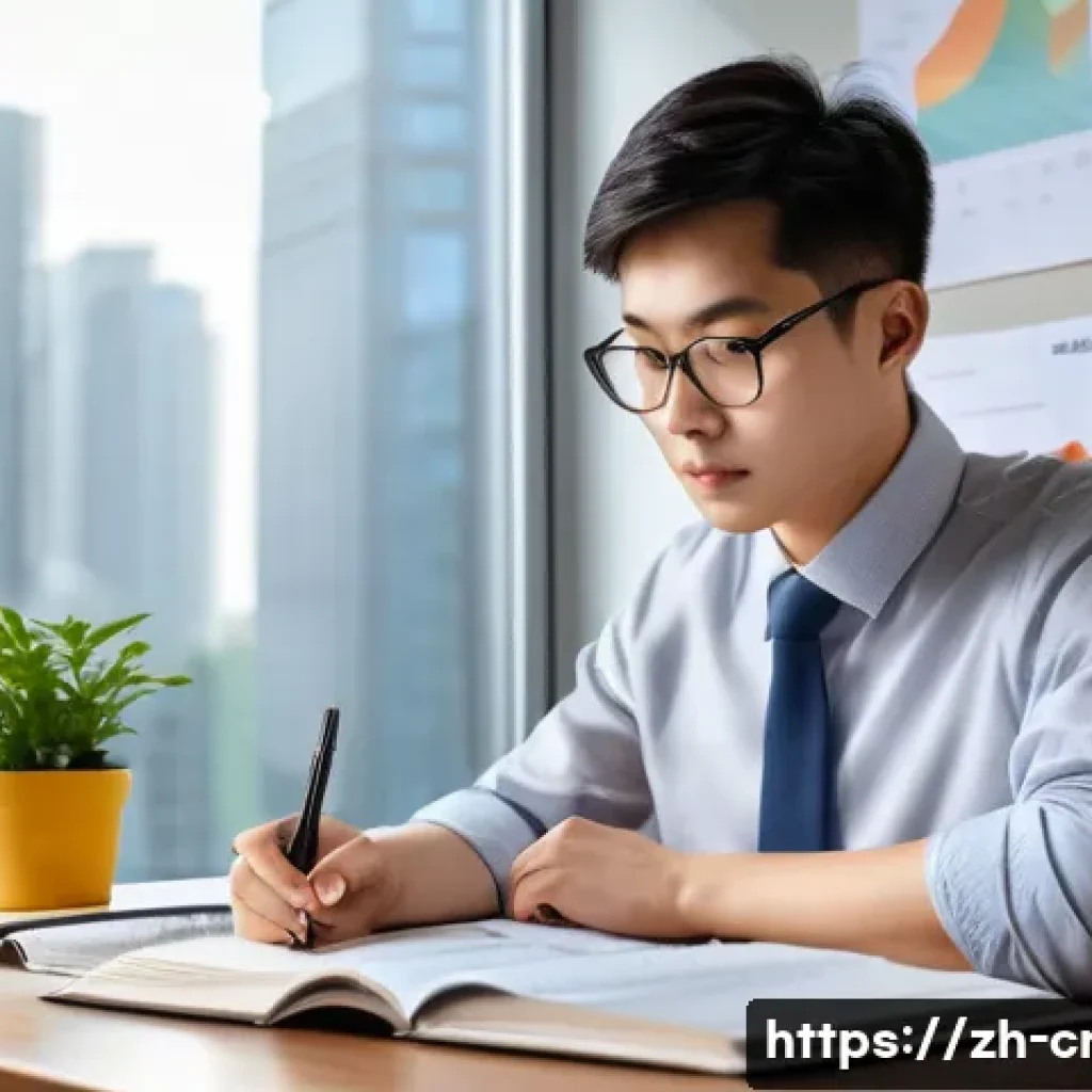 신용분석사 자격증 시험 날짜 및 일정 - A modern study environment showcasing a young Chinese professional preparing for a credit analyst ex...