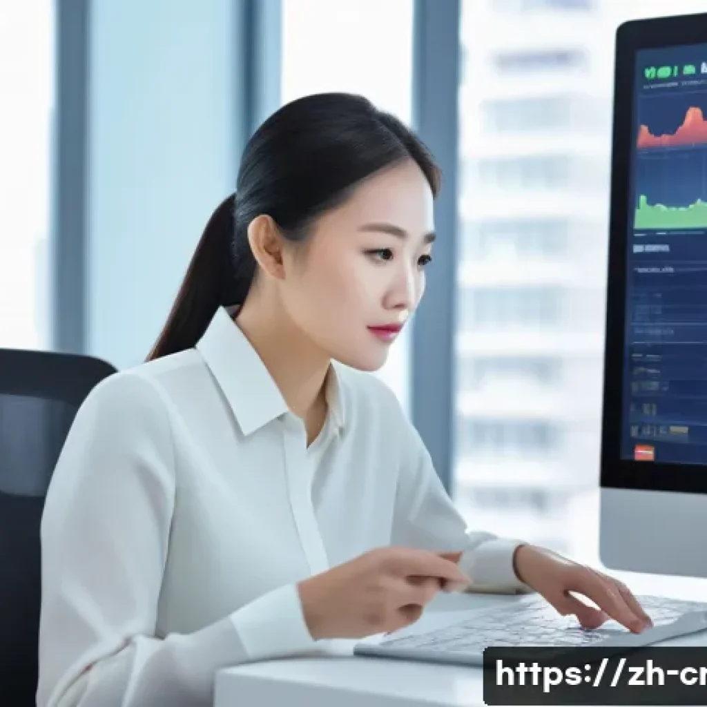 신용분석사 필수 강의 추천 - A modern financial analyst workspace scene showing a confident Chinese businesswoman in professional...