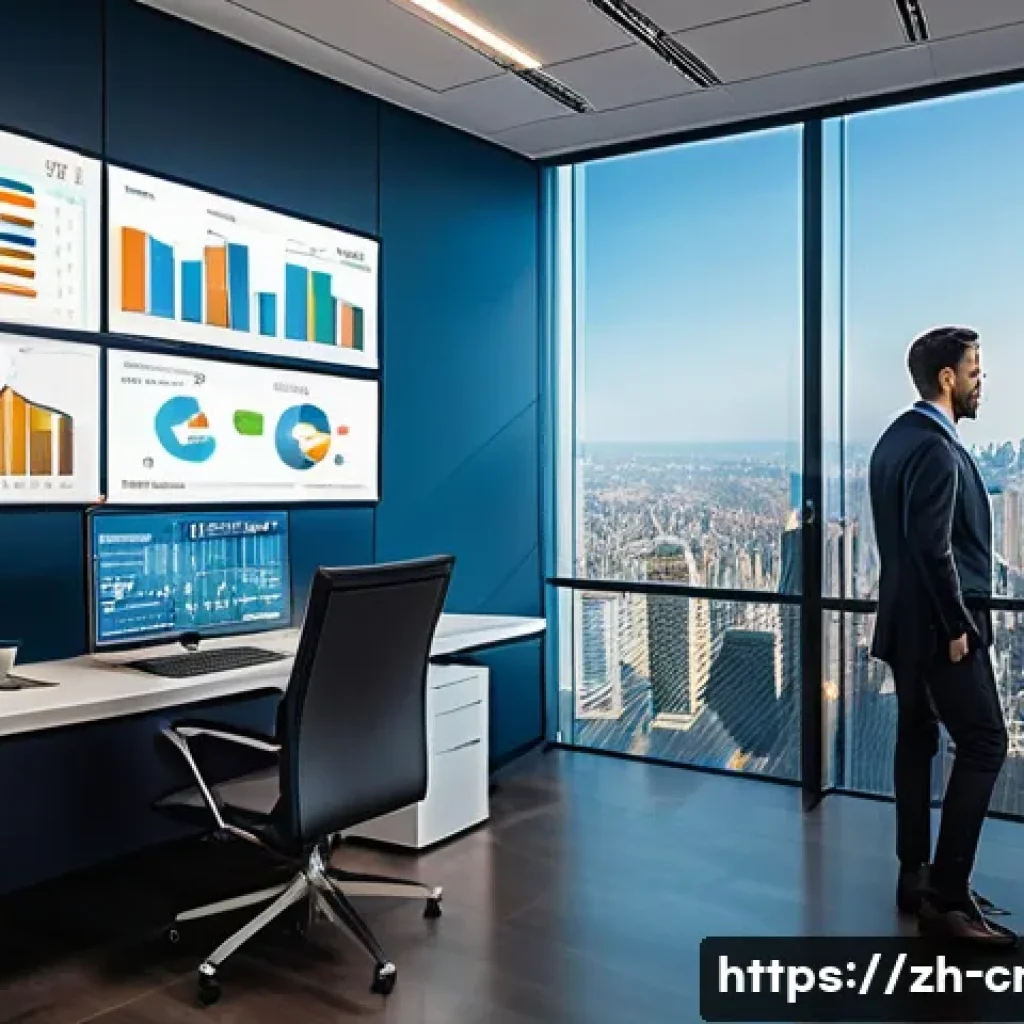 신용분석사로서의 자산관리 전략 - A modern financial analyst in a sleek office environment, studying multidimensional credit reports d...