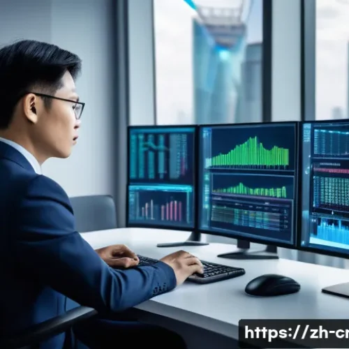 신용분석사 연봉 동향 2025 - A modern office scene showing a confident Chinese loan analyst in smart business attire, working at ...