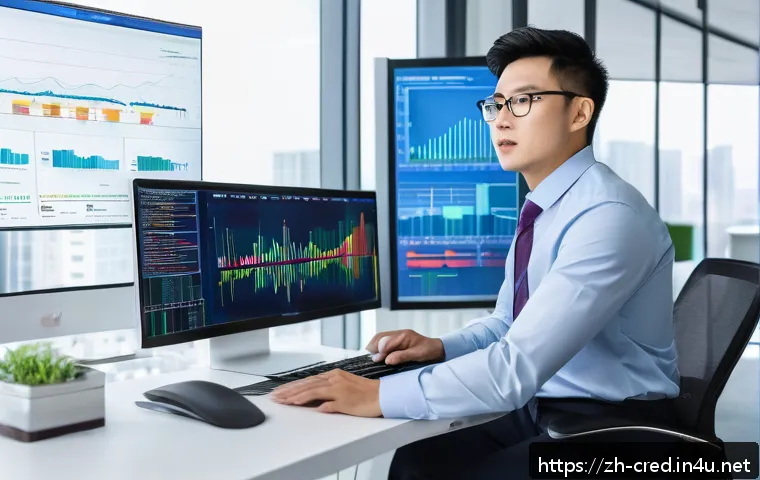 신용분석사와 중소기업 지원 사례 - A professional credit analyst in a modern office environment, analyzing detailed financial reports a...
